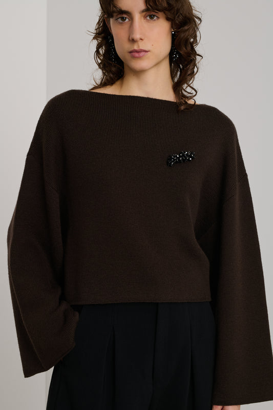 Pull Andrew - Marron - Laine Mérinos - Femme