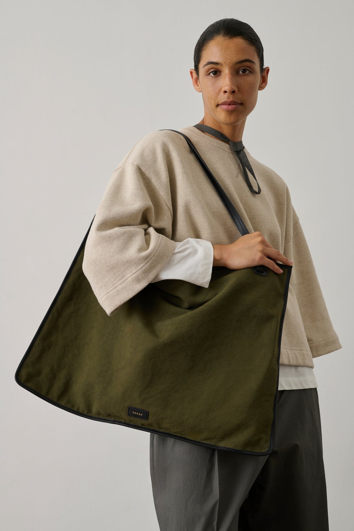 Sac Darlington - Kaki/Noir - Coton - Femme vue 2