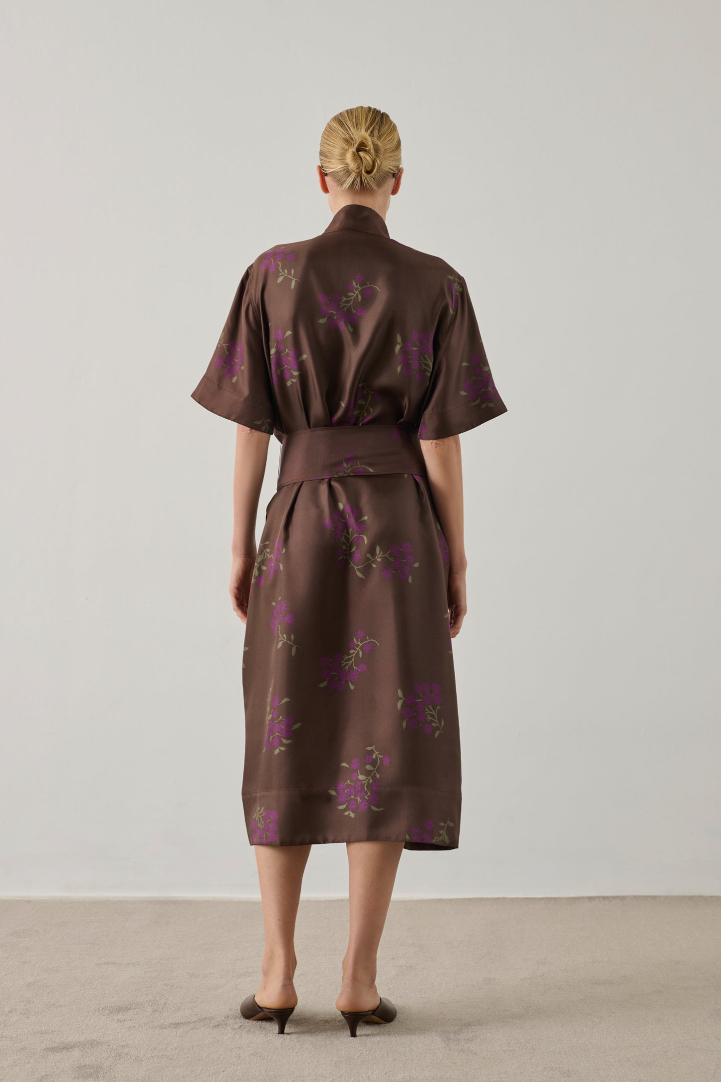 Robe Witty - Marron/Violet - Soie - Femme