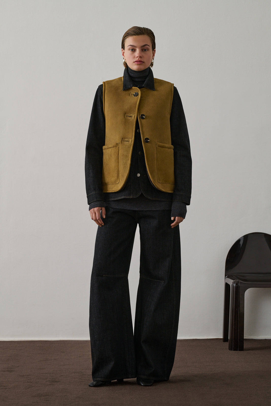 Blouson Duomo - Kaki Doré/Marron - Cuir - Femme