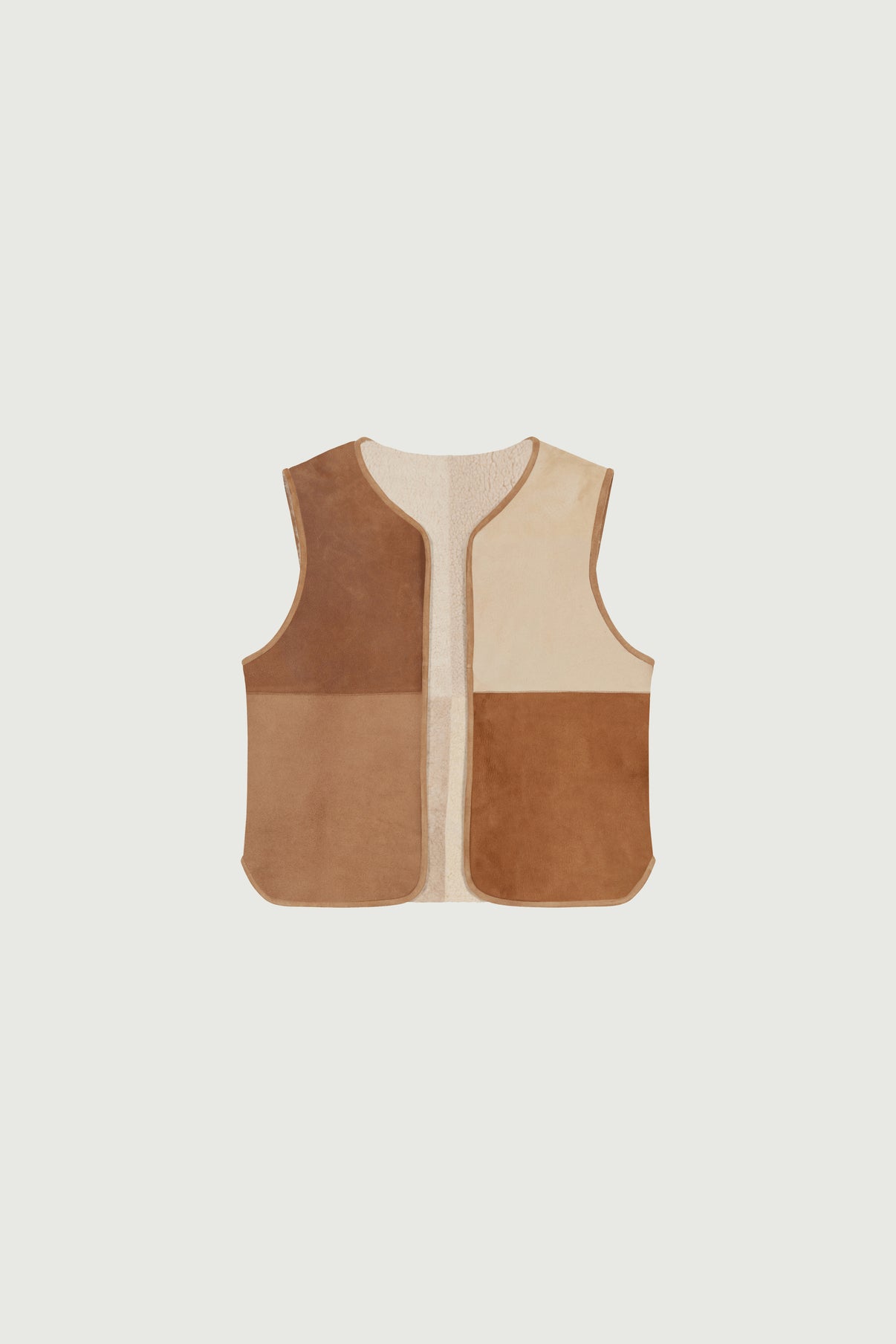 Gilet Réversible Sans Manches Vinh - Ecru/Beige - Cuir - Femme vue 6